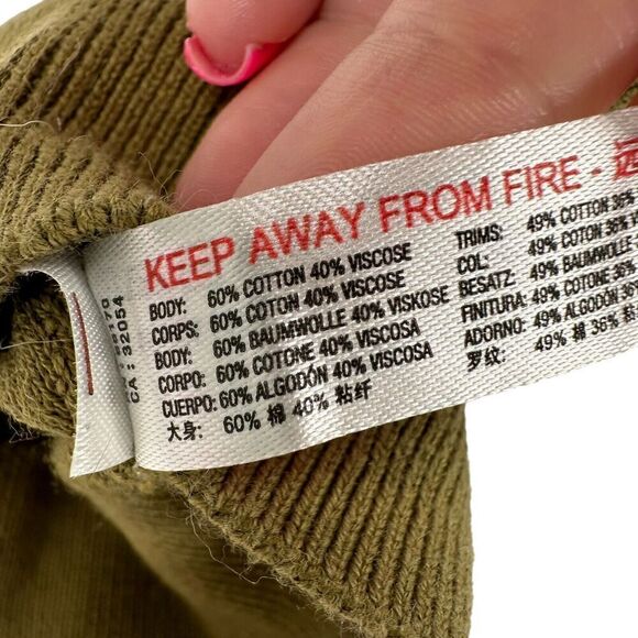 Free People Saturday Morning Crop Top Green Size L V Neck Knit Sleeveless Ribbed - Picture 3 of 5